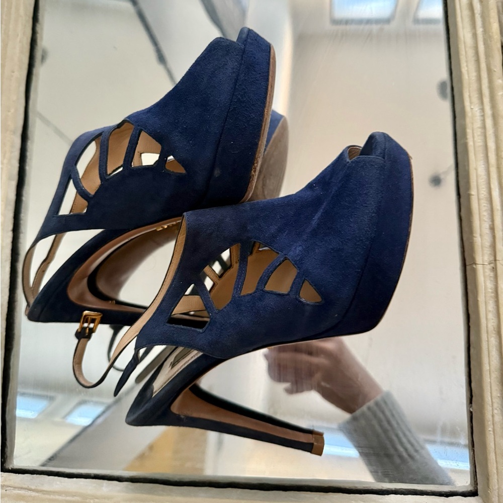Blue Suede Prada Heels - 38 - Made in Italy